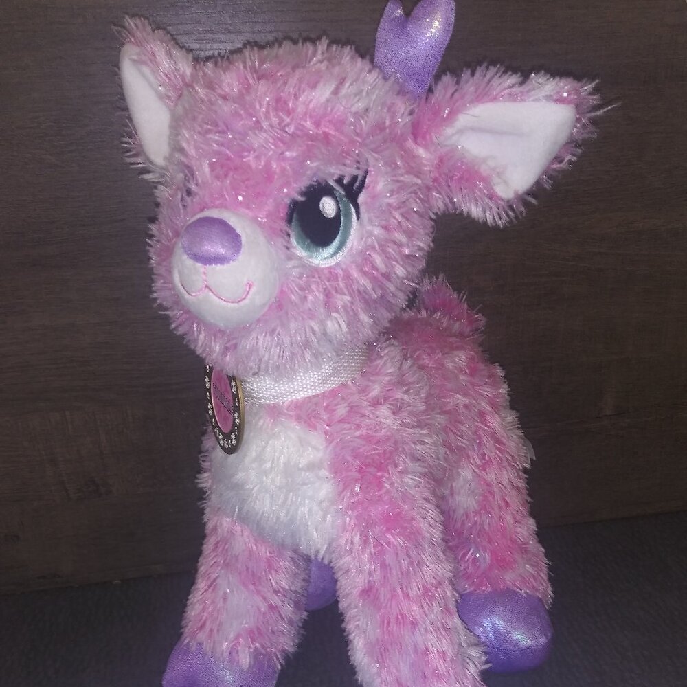 Build-a-Bear Pink Reindeer Twinkle Sparkle Stuffed Animal Christmas Plush